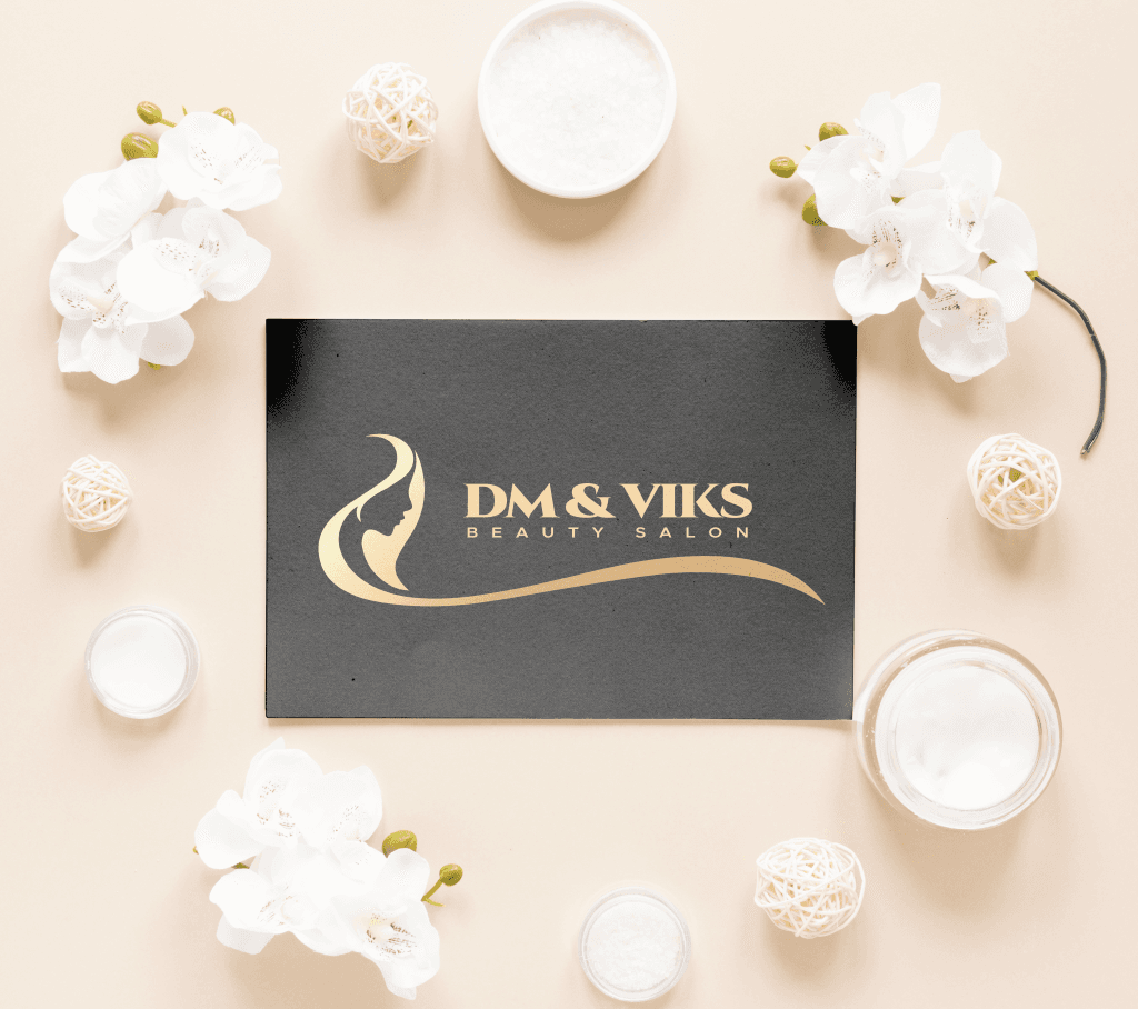 Beauty salon logo 5 DM i viks mockup 456