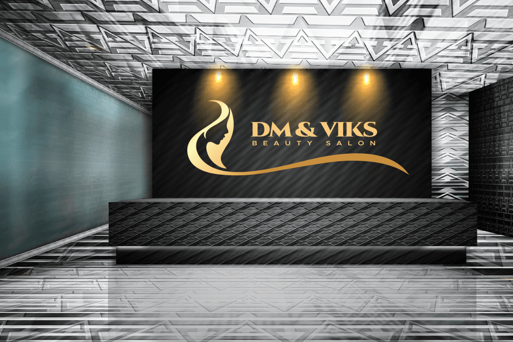 Beauty salon logo 3 Mockup 1 Dm i Viks