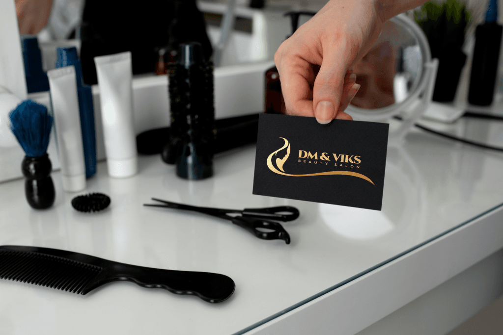 Beauty salon logo 6 dm i viks mockup 4