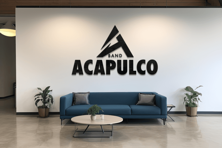 Acapulco Bend - Logo Dizajn 2 Mokap zid